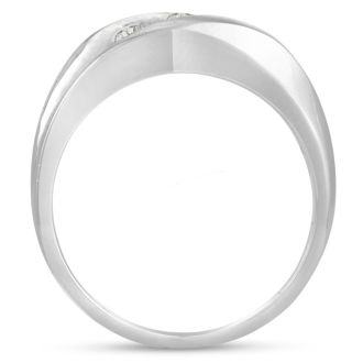 Men's 3/4ct Diamond Ring In 10K White Gold, I-J-K, I1-I2