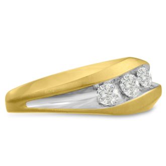 Men's 3/4ct Diamond Ring In 10K Two-Tone Gold
