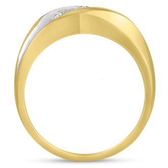 Men's 3/4ct Diamond Ring In 14K Two-Tone Gold