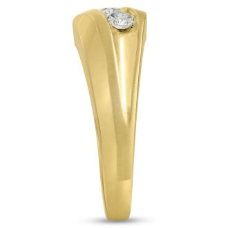 Men's 3/4ct Diamond Ring In 14K Yellow Gold
