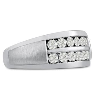 Men's 1ct Diamond Ring In 10K White Gold
