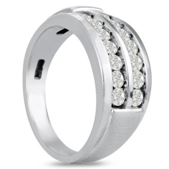 Men's 1ct Diamond Ring In 10K White Gold