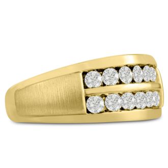 Men's 1ct Diamond Ring In 10K Yellow Gold