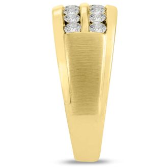 Men's 1ct Diamond Ring In 10K Yellow Gold