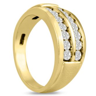 Men's 1ct Diamond Ring In 10K Yellow Gold