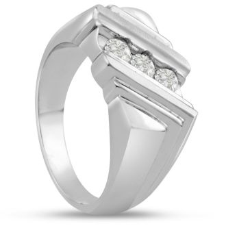 Men's 1/4ct Diamond Ring In 14K White Gold