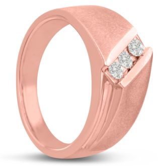 Men's 1/3ct Diamond Ring In 10K Rose Gold