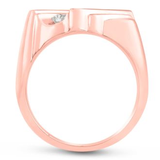 Men's 1ct Diamond Ring In 10K Rose Gold, G-H, I2-I3