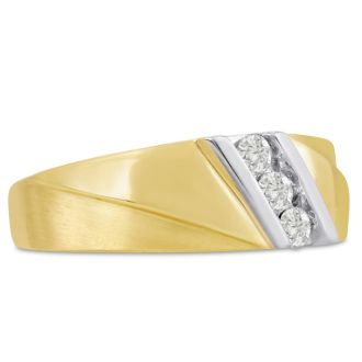 Men's 1/4ct Diamond Ring In 10K Two-Tone Gold