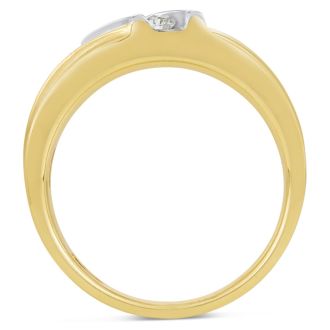 Men's 1/4ct Diamond Ring In 10K Two-Tone Gold