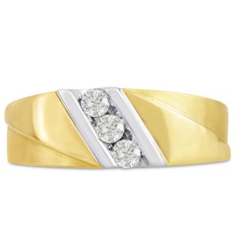 Men's 1/4ct Diamond Ring In 14K Two-Tone Gold