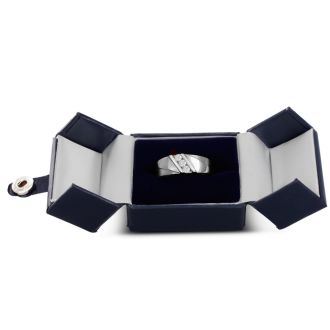 Men's 1/4ct Diamond Ring In 14K White Gold