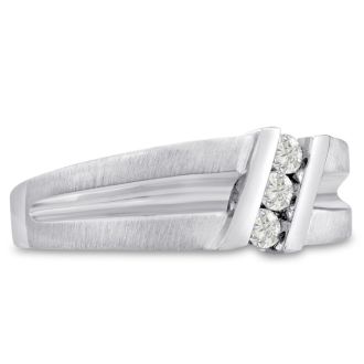 Men's 1/4ct Diamond Ring In 14K White Gold