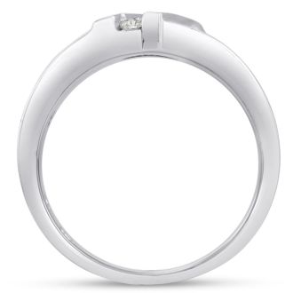 Men's 1/4ct Diamond Ring In 14K White Gold