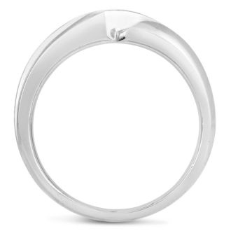 Men's 1/10ct Diamond Ring In 10K White Gold