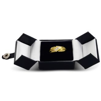 Men's 1/10ct Diamond Ring In 10K Yellow Gold