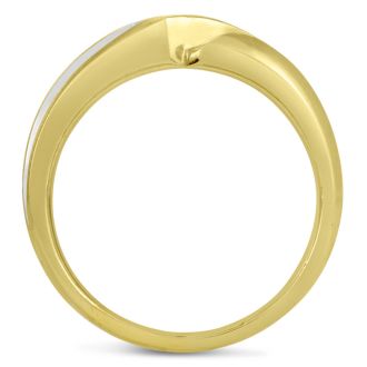 Men's 1/10ct Diamond Ring In 14K Two-Tone Gold