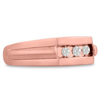 Men's 1/3ct Diamond Ring In 10K Rose Gold