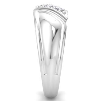 Men's 1/10ct Diamond Ring In 14K White Gold