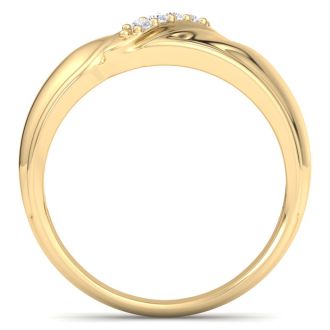 Men's 1/10ct Diamond Ring In 14K Yellow Gold