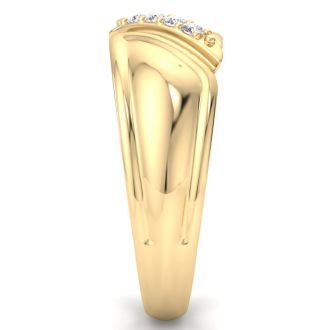 Men's 1/10ct Diamond Ring In 14K Yellow Gold