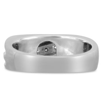 Men's 1/10ct Diamond Ring In 10K White Gold