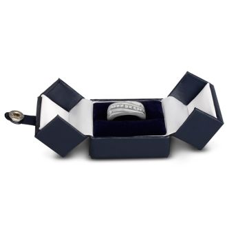 Men's 1/10ct Diamond Ring In 14K White Gold