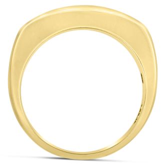 Men's 1/10ct Diamond Ring In 14K Yellow Gold