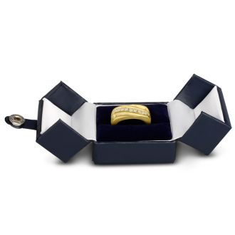 Men's 1/10ct Diamond Ring In 14K Yellow Gold