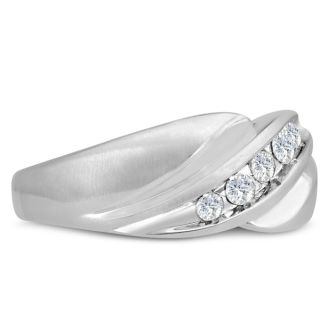 Men's 1/3ct Diamond Ring In 10K White Gold