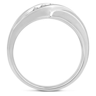 Men's 1/3ct Diamond Ring In 10K White Gold