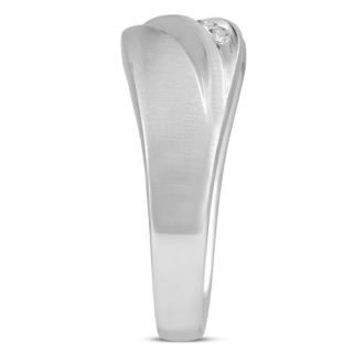 Men's 1/3ct Diamond Ring In 10K White Gold