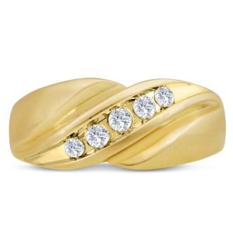 Men's 1/3ct Diamond Ring In 14K Yellow Gold