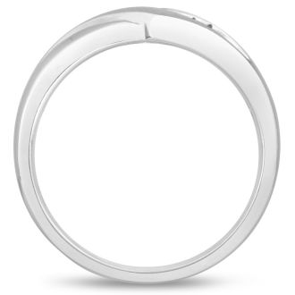 Men's 1/10ct Diamond Ring In 14K White Gold