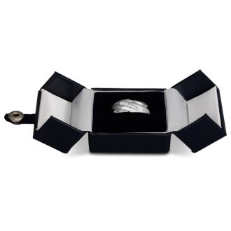 Men's 1/10ct Diamond Ring In 14K White Gold