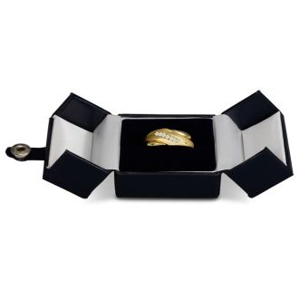 Men's 1/10ct Diamond Ring In 14K Yellow Gold