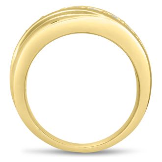 Men's 1ct Diamond Ring In 14K Yellow Gold