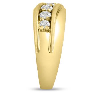 Men's 1ct Diamond Ring In 14K Yellow Gold