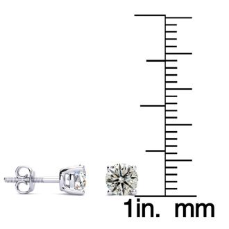 Nearly 3/4 Carat Diamond Stud Earrings In Platinum