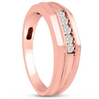 Men's 1/5ct Diamond Ring In 14K Rose Gold, G-H, I2-I3