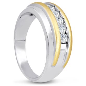 Men's 1/2ct Diamond Ring In 14K Two-Tone Gold