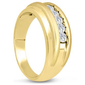 Men's 1/2ct Diamond Ring In 14K Yellow Gold