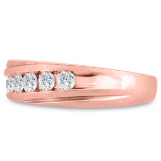 Men's 1/2ct Diamond Ring In 10K Rose Gold, G-H, I2-I3