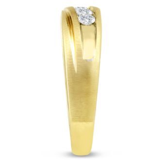 Men's 1/2ct Diamond Ring In 10K Yellow Gold