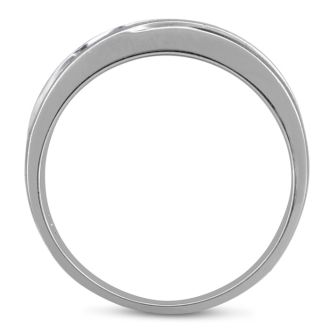 Men's 1/2ct Diamond Ring In 14K White Gold