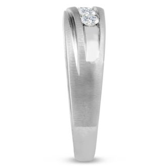 Men's 1/2ct Diamond Ring In 14K White Gold