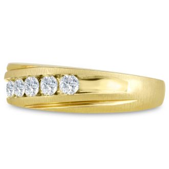 Men's 1/2ct Diamond Ring In 14K Yellow Gold