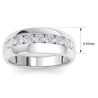 Men's 1ct Diamond Ring In 14K White Gold, G-H, I2-I3