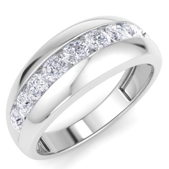 Men's 1ct Diamond Ring In 14K White Gold