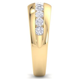 Men's 1ct Diamond Ring In 14K Yellow Gold